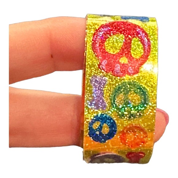 Lisa Frank Halloween Prismatic Fuzzy Grim Reaper Sticker Sheet Roll Lot Y2K VTG - Picture 7 of 10